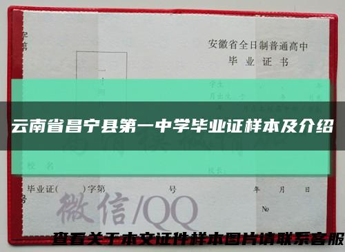 云南省昌宁县第一中学毕业证样本及介绍缩略图