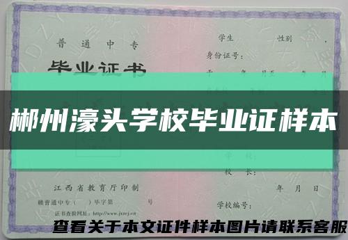 郴州濠头学校毕业证样本缩略图