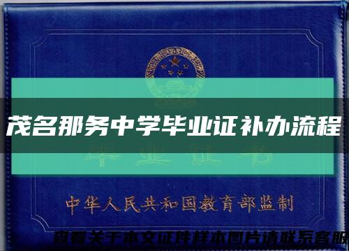 茂名那务中学毕业证补办流程缩略图