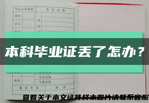 本科毕业证丢了怎办？缩略图
