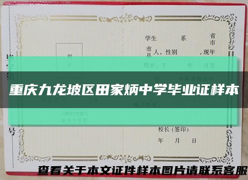 重庆九龙坡区田家炳中学毕业证样本缩略图