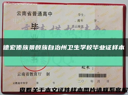 德宏傣族景颇族自治州卫生学校毕业证样本缩略图