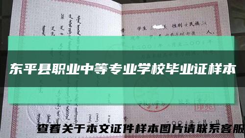 东平县职业中等专业学校毕业证样本缩略图