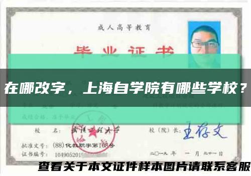 在哪改字，上海自学院有哪些学校？缩略图