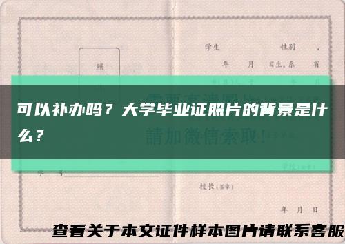 可以补办吗？大学毕业证照片的背景是什么？缩略图