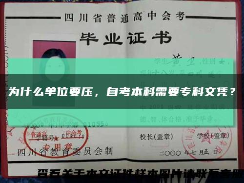 为什么单位要压，自考本科需要专科文凭？缩略图