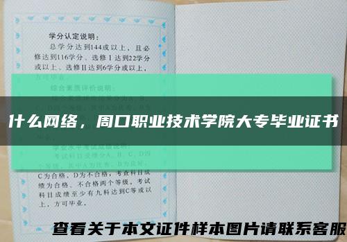 什么网络，周口职业技术学院大专毕业证书缩略图