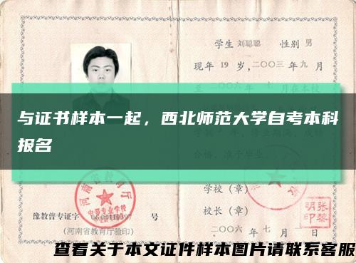 与证书样本一起，西北师范大学自考本科报名缩略图