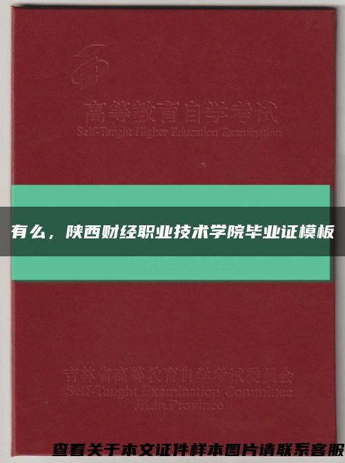 有么，陕西财经职业技术学院毕业证模板缩略图