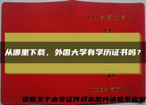 从哪里下载，外国大学有学历证书吗？缩略图