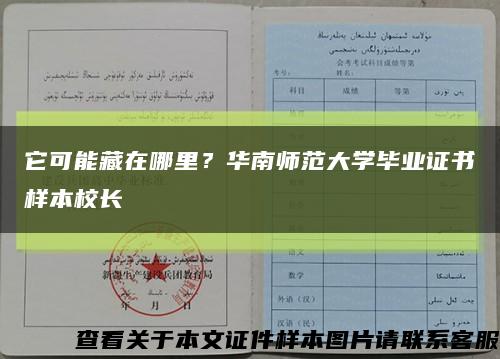 它可能藏在哪里？华南师范大学毕业证书样本校长缩略图