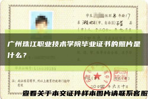 广州珠江职业技术学院毕业证书的照片是什么？缩略图