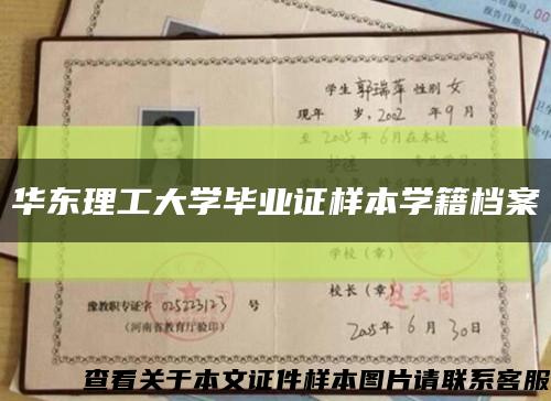 华东理工大学毕业证样本学籍档案缩略图