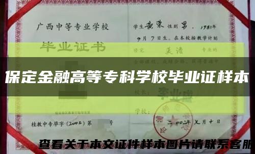 保定金融高等专科学校毕业证样本缩略图