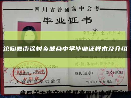 馆陶县南徐村乡联合中学毕业证样本及介绍缩略图