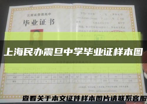 上海民办震旦中学毕业证样本图缩略图
