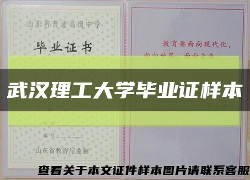 武汉理工大学毕业证样本缩略图