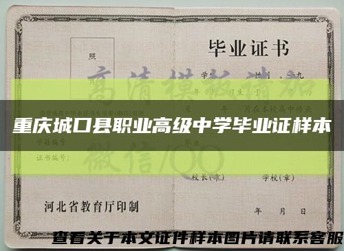 重庆城口县职业高级中学毕业证样本缩略图