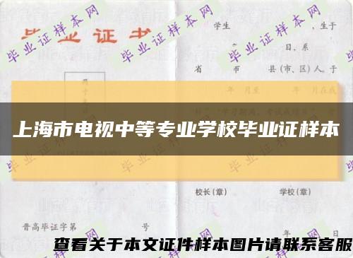 上海市电视中等专业学校毕业证样本缩略图