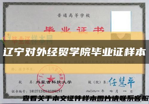 辽宁对外经贸学院毕业证样本缩略图
