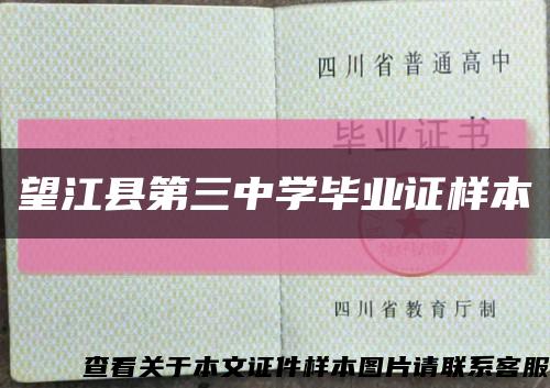 望江县第三中学毕业证样本缩略图