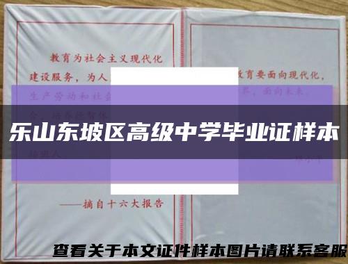 乐山东坡区高级中学毕业证样本缩略图