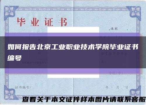 如何报告北京工业职业技术学院毕业证书编号缩略图