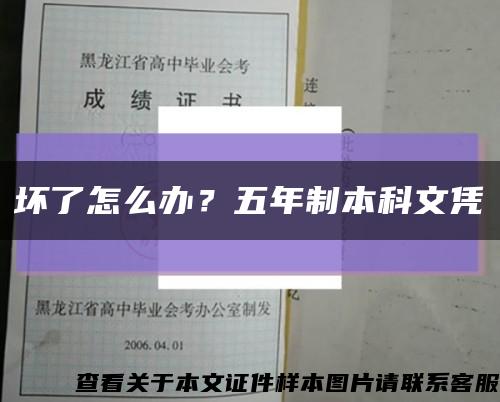 坏了怎么办？五年制本科文凭缩略图