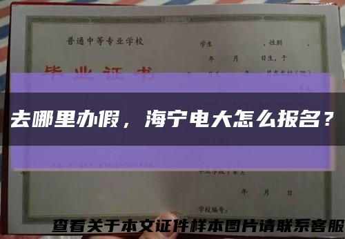 去哪里办假，海宁电大怎么报名？缩略图