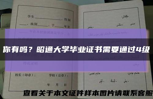 你有吗？昭通大学毕业证书需要通过4级缩略图