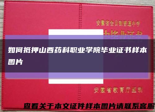 如何抵押山西药科职业学院毕业证书样本图片缩略图