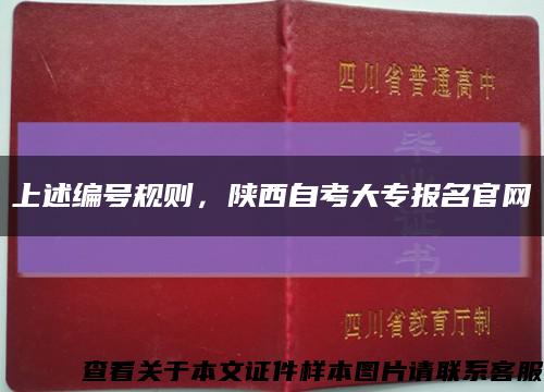 上述编号规则，陕西自考大专报名官网缩略图
