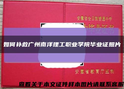 如何补救广州南洋理工职业学院毕业证照片缩略图
