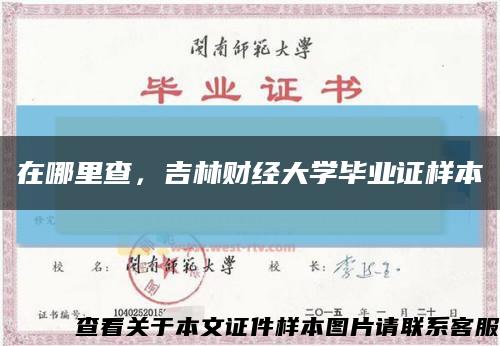 在哪里查，吉林财经大学毕业证样本缩略图