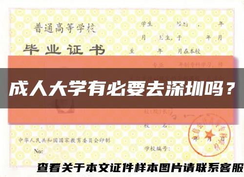 成人大学有必要去深圳吗？缩略图
