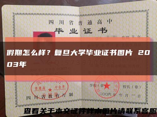 假期怎么样？复旦大学毕业证书图片 2003年缩略图