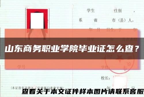 山东商务职业学院毕业证怎么查？缩略图