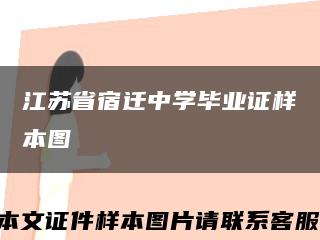 江苏省宿迁中学毕业证样本图缩略图