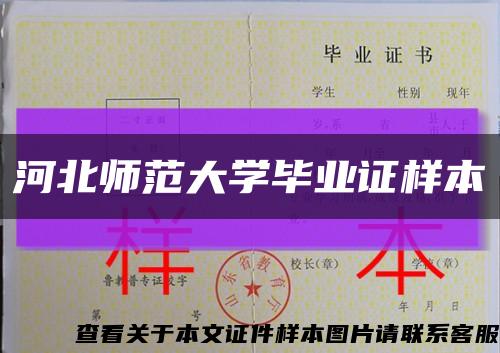 河北师范大学毕业证样本缩略图