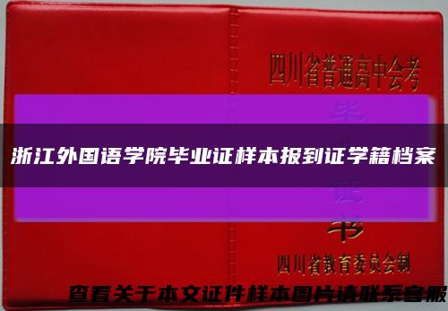 浙江外国语学院毕业证样本报到证学籍档案缩略图