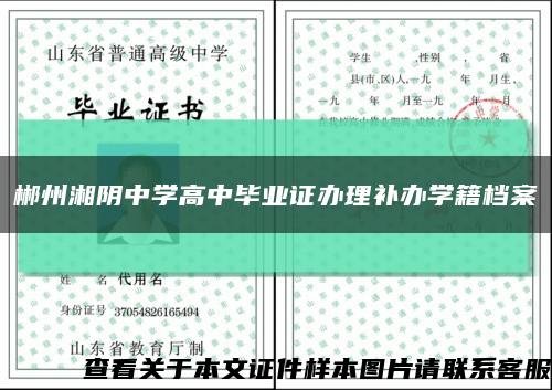 郴州湘阴中学高中毕业证办理补办学籍档案缩略图