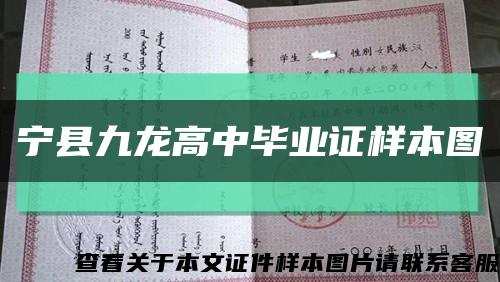 宁县九龙高中毕业证样本图缩略图