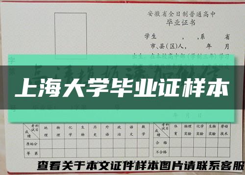 上海大学毕业证样本缩略图