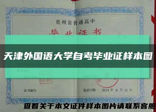 天津外国语大学自考毕业证样本图缩略图
