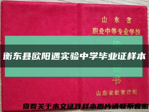 衡东县欧阳遇实验中学毕业证样本缩略图
