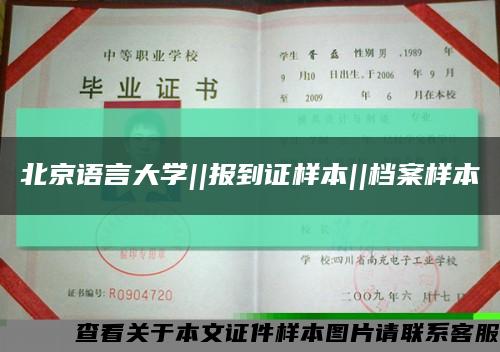 北京语言大学||报到证样本||档案样本缩略图
