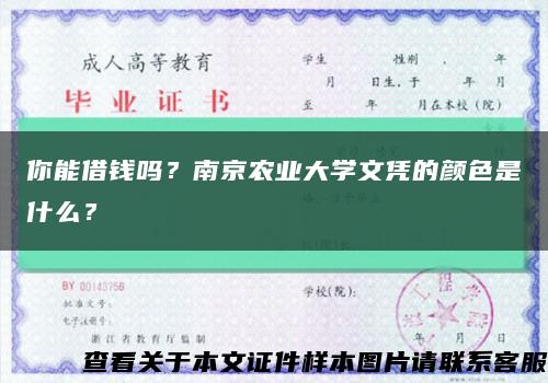 你能借钱吗？南京农业大学文凭的颜色是什么？缩略图