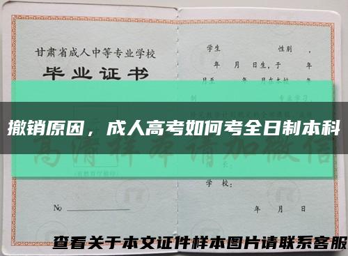 撤销原因，成人高考如何考全日制本科缩略图