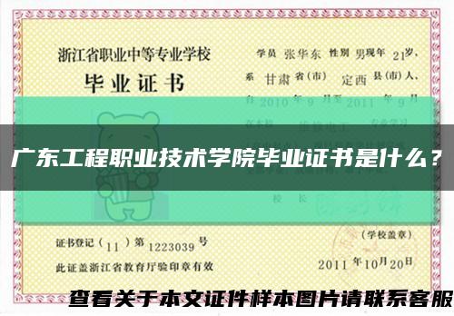 广东工程职业技术学院毕业证书是什么？缩略图