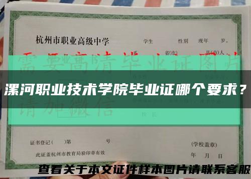 漯河职业技术学院毕业证哪个要求？缩略图